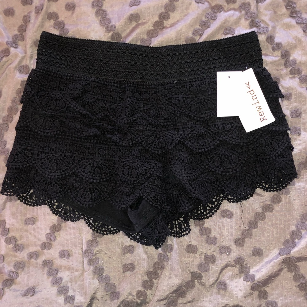 black crochet shorts